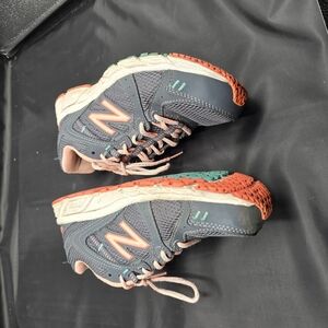 New Balance Gray and Pink Athletic Shoes with Suede Mesh Upper